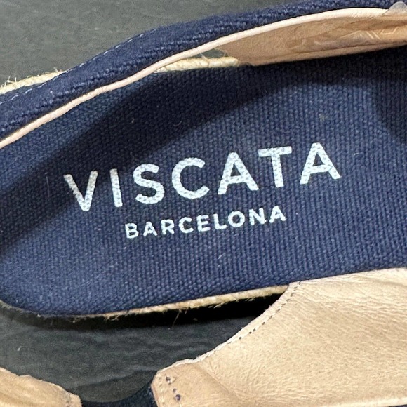 Viscata Barcelona Women's 41/10.5 Blue Pointed Toe Slingback Espadrille Wedges - Picture 10 of 12